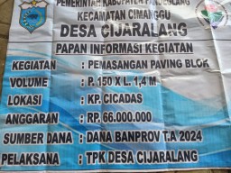 Pemdes Cijaralang Realisasikan Dana Banprov Tahun2024 Paving Blok