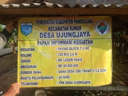 Pemdes Ujung Jaya Realisasikan Dana Desa Tahap 2 Tahun 2024 Paving Blok