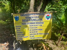 Pemerintah Desa Ujung Jaya Bangun Paving Blok Dengan Sumber Dana Desa
