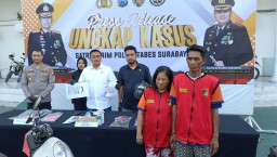 Pasutri Pelaku Curanmor Berhasil Diamankan Satreskrim Polrestabes Surabaya