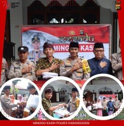 Kapolres Karangasem Gelar Minggu Kasih Bagikan 30 Paket Sembako di Kampung Islam Buitan
