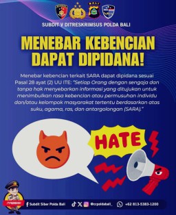 Patroli Siber Satgas Ops Cipkon Ingatkan Ancaman Pidana Penebar Kebencian SARA