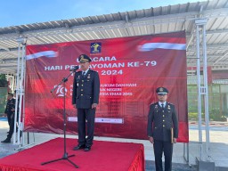 Lapas Narkotika Kelas IIA Pamekasan Kanwil Kemenkumham Jatim Gelar Upacara Hari Pengayoman ke-79