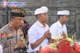Kapolres Karangasem Pimpin Persembahyangan Galungan Siap Kawal Tahapan Kampanye Pilkada 2024
