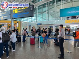 Personil Polres Bandara Ngurah Rai Giat Pengamanan dan Himbauan Kamtibmas di Terminal International