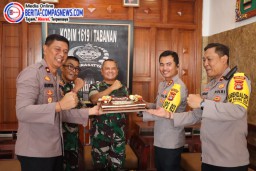 Sambangi Kodim 1619 Tabanan, Kapolres Tabanan Beri Surprise HUT TNI ke-79 Kepada Dandim