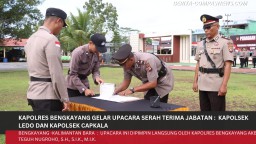 Kapolres Bengkayang Gelar Upacara Serah Terima Jabatan Kapolsek Ledo dan Kapolsek Capkala