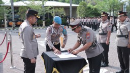 Kapolres Nganjuk Pimpin Sertijab Kapolsek dan Kasiwas