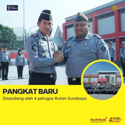 Empat Petugas Rutan Surabaya Terima Kenaikan Pangkat