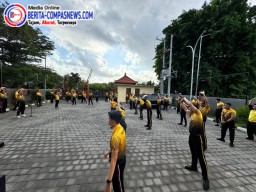 Kegiatan Olahraga Jalan Santai Polres Bandara I Gusti Ngurah Rai