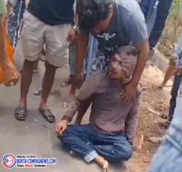 Apes, Pelaku Maling Motor Nabrak Baliho, dan Diamankan ke Mako Polsek