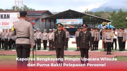 Kapolres Bengkayang Pimpin Upacara Wisuda dan Purna Bakti Pelepasan Personel