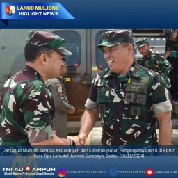 Danlanud Muljono Sambut Kedatangan Pangkogabwilhan II Marsekal Madya (Marsdya) Rombongan di Surabaya Dalam Rangka  Kegiatan Latma Keris Woomera Ta.2024