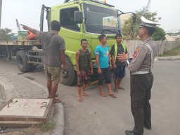 Unit Lantas Berikan Imbauan Kamseltibcarlantas dan Pilkada Damai Serta Cegah Tawuran