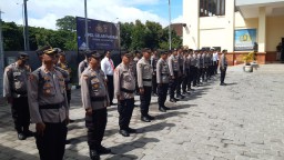 Polres Kawasan Bandara I Gusti Ngurah Rai Gelar Apel Pasukan Operasi Lilin Agung 2024