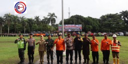 Anggota Koramil 0822/01 Bondowoso Laksanakan Kegiatan Apel Gelar Pasukan Simulasi Bencana Erupsi Gunung Raung