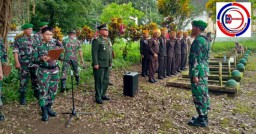 Danramil 01 Bondowoso Pimpin Upacara Pemakaman Purnawirawan Sertu Sukidi Secara Militer