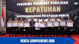 Polres Metro Tangerang Kota Terima Penghargaan Terbaik Kepatuhan Penyelenggara Pelayanan Publik Se-Provinsi Banten Dari Ombudsman RI
