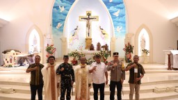 Kapolda Bali, Pj Gubernur dan Pangdam Tinjau Ibadah Tutup Tahun di Gereja Santo Fransiskus Xaverius