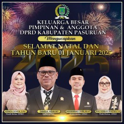 Keluarga Besar Pimpinan dan Anggota DPRD Kabupaten Pasuruan Mengucapkan Selamat Natal dan Tahun Baru 2025