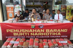 Dukung Asta Cita Presiden Prabowo, Polres Pelabuhan Tanjung Priok Musnahkan Narkoba