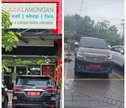 Mobil Dinas Berplat Merah Terlihat di Lamongan Plaza Pada Hari Libur Nasional, AMI Angkat Bicara