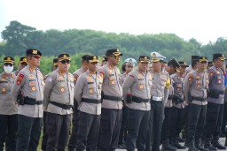 Polres Klungkung Ikuti Apel Kesiapan Pasukan Pam GFNY Bali 2025
