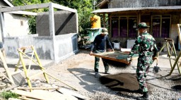 Kejar Target, Pembangunan Pos Kamling Rampung Sebelum Penutupan TMMD ke 123