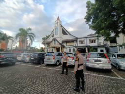 Polres Bandara Ngurah Rai Siapkan Pengamanan Untuk Ibadah Minggu di Gereja Ekklesia