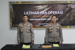 Polres Bandara Ngurah Rai Gelar Latihan Pra Operasi Ketupat Agung 2025