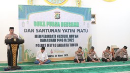 Polres Metro Jakarta Timur Gelar Buka Puasa Bersama Dan Santunan Anak Yatim.