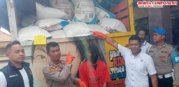 Konferensi Pers, Polres Sampang Amankan Truk dan satu Orang Diduga Selundupkan 9 Ton Pupuk Bersubsidi