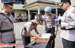 Kapolres Pelabuhan Tanjung Priok Pimpin Sertijab Wakapolres dan Kasatsamapta.