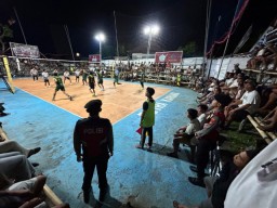 Polsek Nusa Penida Pengamanan Giat Turnamen Bola Volly Budy Bengal Primari Cup 1