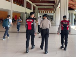Polres Bandara Ngurah Rai Tingkatkan Pengamanan dan Himbauan Kamtibmas di Terminal Domestik