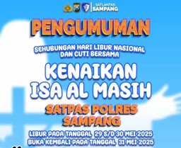Libur Nasional, Satpas Polres Sampang Tidak Beroperasi Selama 29-30 Mei 2025