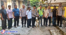 Polsek Cipayung Sembelih Hewan Kurban, 73 Paket Daging Dibagikan ke Warga dan Anggota