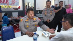 Donor Darah Sambut Hari Bhayangkara ke-79, Polres Pasuruan Libatkan 100 Peserta