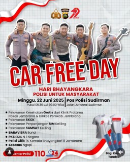 Sambut Hari Bhayangkara ke-79, Polres Jembrana Gelar Car Free Day dan Layanan Gratis Untuk Masyarakat