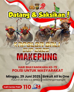 Polres Jembrana Gelar Lomba Makepung Kapolda Bali Cup 2025 Meriahkan Hari Bhayangkara ke-79