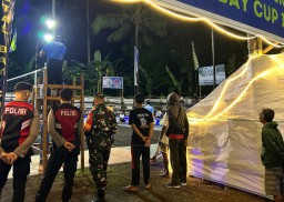 Polsek Nusa Penida Bersinergi Dengan Babinsa Amankan Turnamen Bola Volly Cristalbay Cup II