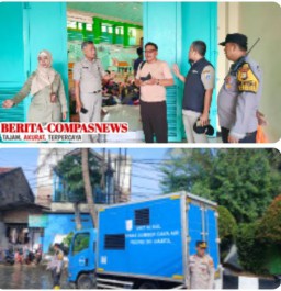 Kasat Binmas Polres Jaktim Tinjau Langsung Lokasi Genangan dan Pengungsian di Kelurahan Makasar