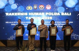 Sihumas Polres Jembrana Raih Dua Penghargaan Bergengsi Dalam Rakernis Bid Humas Polda Bali T.A. 2025