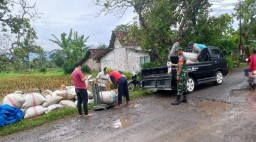 Babinsa Karang Anyar Dampingi Bulog Serap Gabah Petani Agar Transparan Sesuai Harga Sesuai HPP