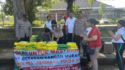 Wakapolres Jembrana Pantau Pendistribusian Beras SPHP Dalam Gerakan Pangan Murah Polri