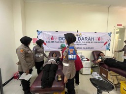 Polwan Polres Pasuruan Gelar Donor Darah Sambut Hari Jadi ke-77 Polwan RI
