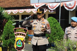 Polres Jembrana Gelar Apel Kesiapan Pengamanan Parade Budaya HUT Kota Negara ke-130