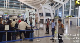 Pastikan Keamanan Wisatawan, Polres Kawasan Bandara Intensifkan Patroli Malam di Terminal Internasional