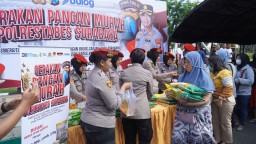 Gerakan Pangan Murah :Komitmen Polrestabes Surabaya Stabilkan Harga dan Menjamin Ketersedian Pangan