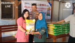 Polres Pasuruan Galakkan Pasar Murah, 200 Paket Beras di Polsek Winongam Ludes Terjual